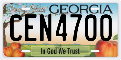GA license plate CEN4700