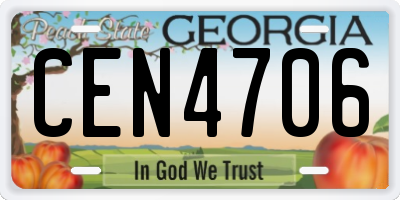 GA license plate CEN4706