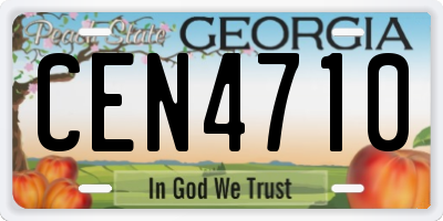GA license plate CEN4710