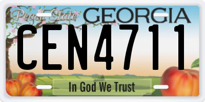 GA license plate CEN4711