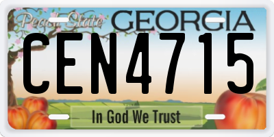 GA license plate CEN4715