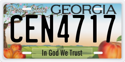 GA license plate CEN4717