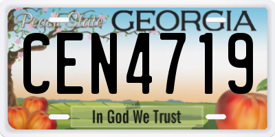 GA license plate CEN4719