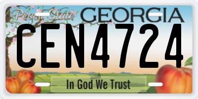 GA license plate CEN4724