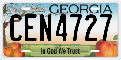 GA license plate CEN4727