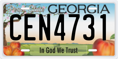 GA license plate CEN4731