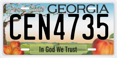 GA license plate CEN4735