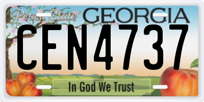 GA license plate CEN4737