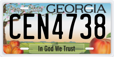 GA license plate CEN4738
