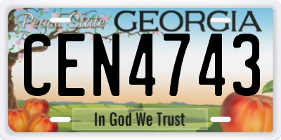 GA license plate CEN4743