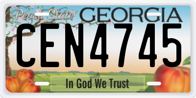 GA license plate CEN4745