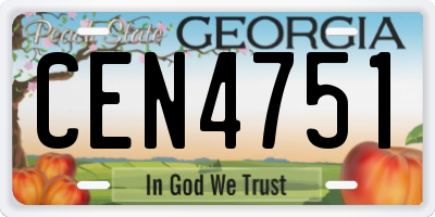 GA license plate CEN4751