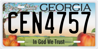 GA license plate CEN4757