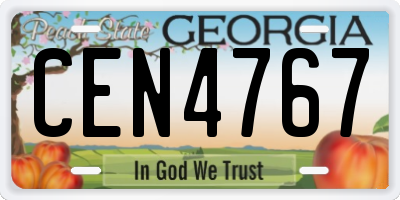 GA license plate CEN4767