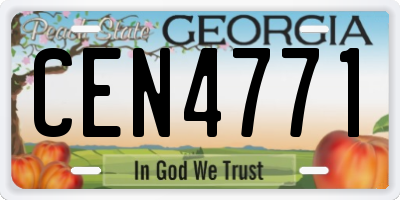 GA license plate CEN4771