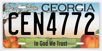 GA license plate CEN4772