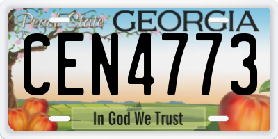 GA license plate CEN4773
