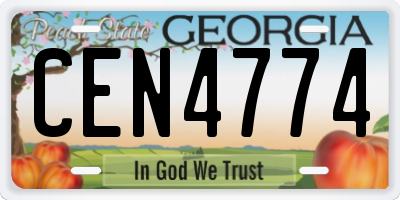 GA license plate CEN4774