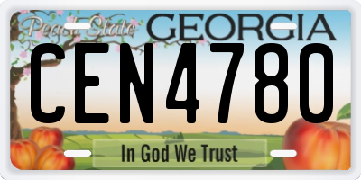 GA license plate CEN4780