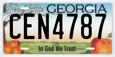 GA license plate CEN4787