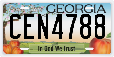 GA license plate CEN4788