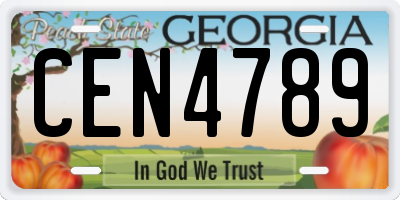 GA license plate CEN4789