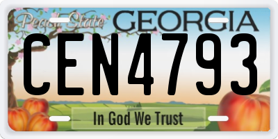 GA license plate CEN4793
