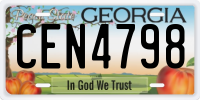 GA license plate CEN4798