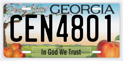 GA license plate CEN4801