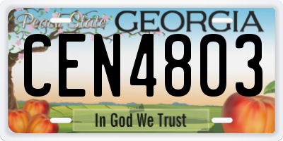 GA license plate CEN4803