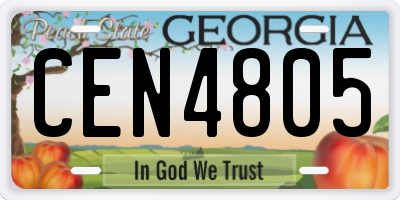 GA license plate CEN4805