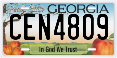 GA license plate CEN4809