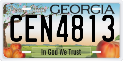 GA license plate CEN4813