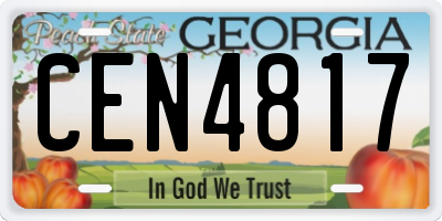 GA license plate CEN4817
