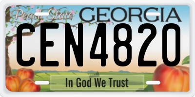 GA license plate CEN4820