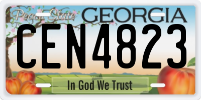 GA license plate CEN4823