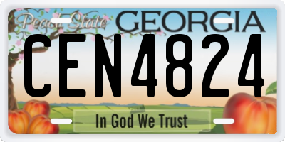 GA license plate CEN4824