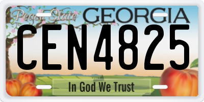 GA license plate CEN4825