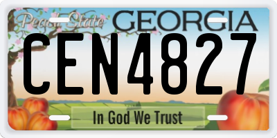 GA license plate CEN4827