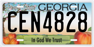GA license plate CEN4828