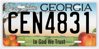GA license plate CEN4831