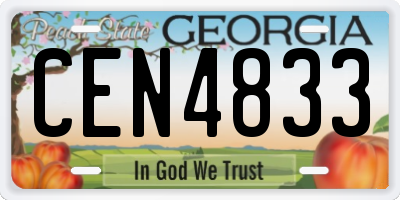 GA license plate CEN4833
