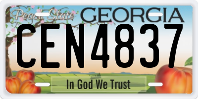 GA license plate CEN4837