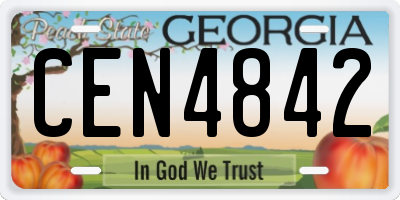 GA license plate CEN4842