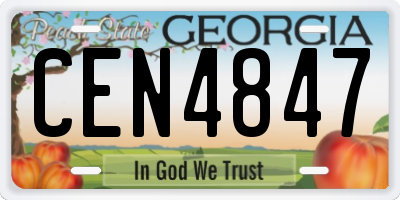 GA license plate CEN4847