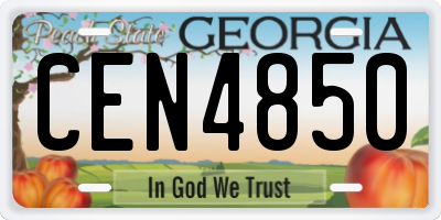 GA license plate CEN4850