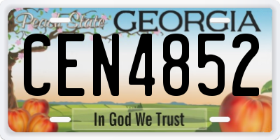 GA license plate CEN4852