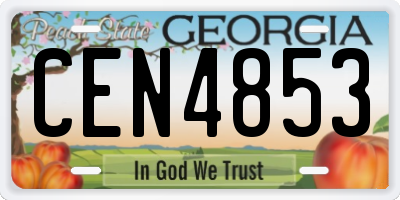 GA license plate CEN4853