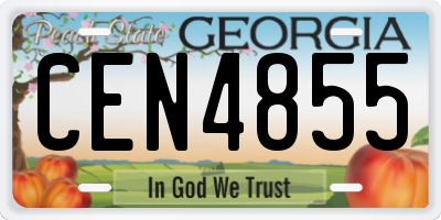 GA license plate CEN4855