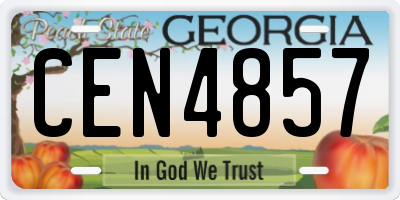 GA license plate CEN4857